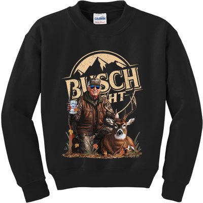 Retro Trump Hunting Deer Funny Beer Drinking Beer Hunting Kids Sweatshirt