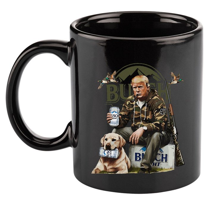 Retro Trump Hunting Deer Funny Beer Drinking Beer Hunting 11oz C Handle Ceramic Mug