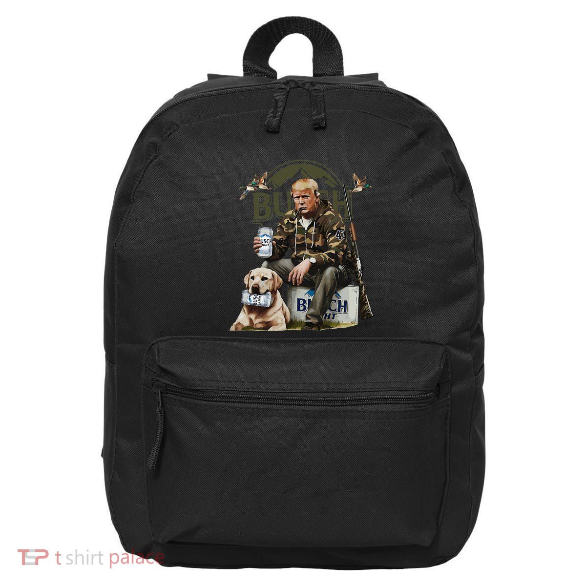 Retro Trump Hunting Deer Funny Beer Drinking Beer Hunting 16 in Basic Backpack
