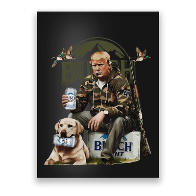 Retro Trump Hunting Deer Funny Beer Drinking Beer Hunting Poster