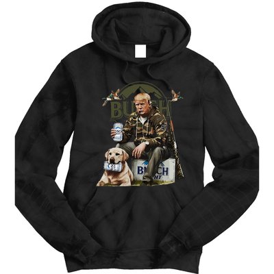 Retro Trump Hunting Deer Funny Beer Drinking Beer Hunting Tie Dye Hoodie