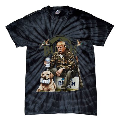 Retro Trump Hunting Deer Funny Beer Drinking Beer Hunting Tie-Dye T-Shirt
