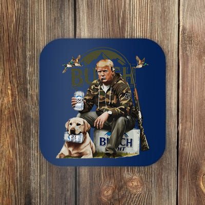 Retro Trump Hunting Deer Funny Beer Drinking Beer Hunting Coaster