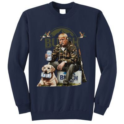 Retro Trump Hunting Deer Funny Beer Drinking Beer Hunting Tall Sweatshirt