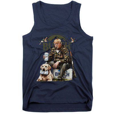 Retro Trump Hunting Deer Funny Beer Drinking Beer Hunting Tank Top