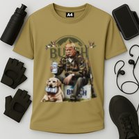 Retro Trump Hunting Deer Funny Beer Drinking Beer Hunting Cooling Performance Crew T-Shirt