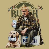 Retro Trump Hunting Deer Funny Beer Drinking Beer Hunting Cooling Performance Crew T-Shirt