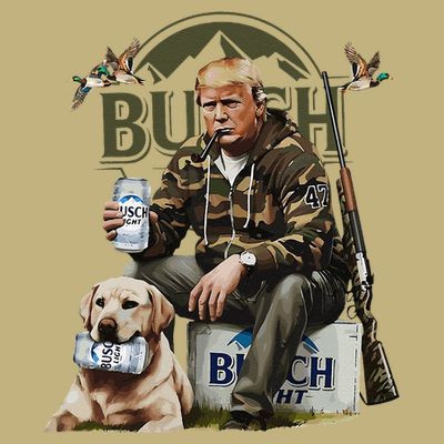 Retro Trump Hunting Deer Funny Beer Drinking Beer Hunting T-Shirt