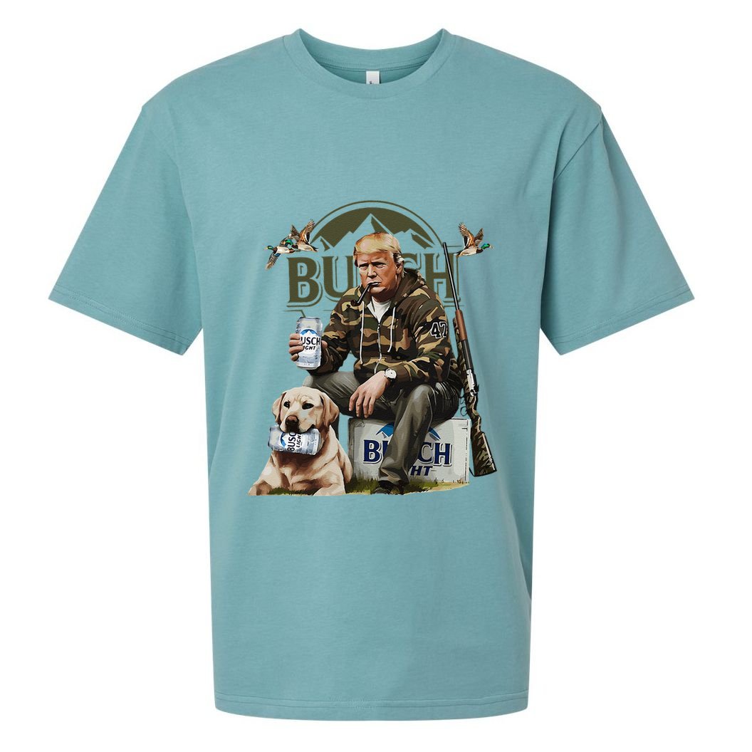 Retro Trump Hunting Deer Funny Beer Drinking Beer Hunting Sueded Cloud Jersey T-Shirt