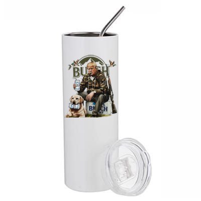 Retro Trump Hunting Deer Funny Beer Drinking Beer Hunting Stainless Steel Tumbler