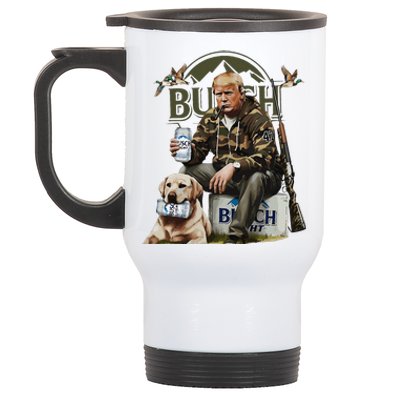 Retro Trump Hunting Deer Funny Beer Drinking Beer Hunting Stainless Steel Travel Mug