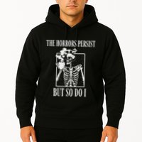 Retro The Horrors Persist But So Do I Humor Skeleton Coffee Hoodie