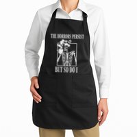 Retro The Horrors Persist But So Do I Humor Skeleton Coffee Apron