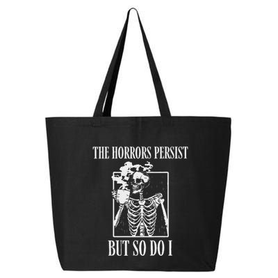 Retro The Horrors Persist But So Do I Humor Skeleton Coffee 25L Jumbo Tote