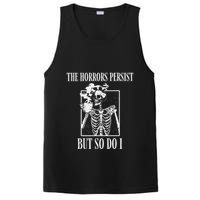 Retro The Horrors Persist But So Do I Humor Skeleton Coffee PosiCharge Competitor Tank