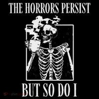 Retro The Horrors Persist But So Do I Humor Skeleton Coffee Wool Snapback Cap