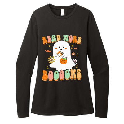 Retro Teacher Halloween Ghost Read More Books Teacher Womens CVC Long Sleeve Shirt