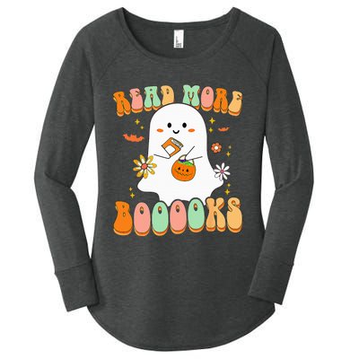 Retro Teacher Halloween Ghost Read More Books Teacher Women's Perfect Tri Tunic Long Sleeve Shirt