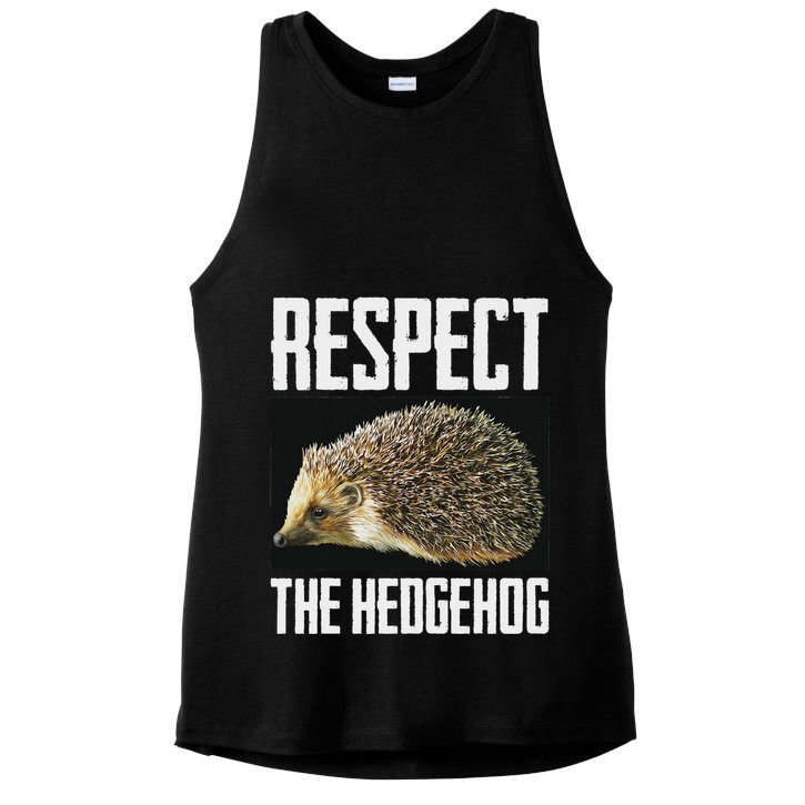 Respect The Hedgehog Cool Spiny Mammal Photo Graphic Ladies PosiCharge Tri-Blend Wicking Tank