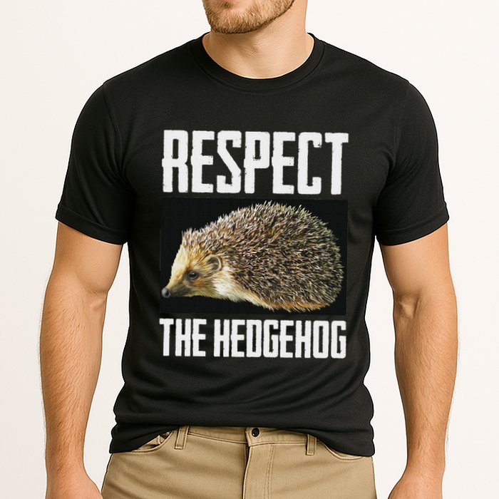 Respect The Hedgehog Cool Spiny Mammal Photo Graphic Cooling Performance Crew T-Shirt