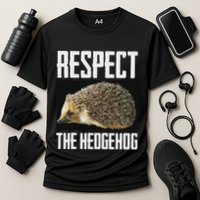 Respect The Hedgehog Cool Spiny Mammal Photo Graphic Cooling Performance Crew T-Shirt