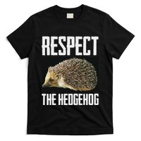 Respect The Hedgehog Cool Spiny Mammal Photo Graphic T-Shirt