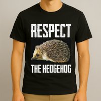 Respect The Hedgehog Cool Spiny Mammal Photo Graphic T-Shirt