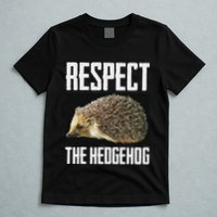 Respect The Hedgehog Cool Spiny Mammal Photo Graphic T-Shirt