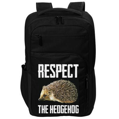 Respect The Hedgehog Cool Spiny Mammal Photo Graphic Impact Tech Backpack