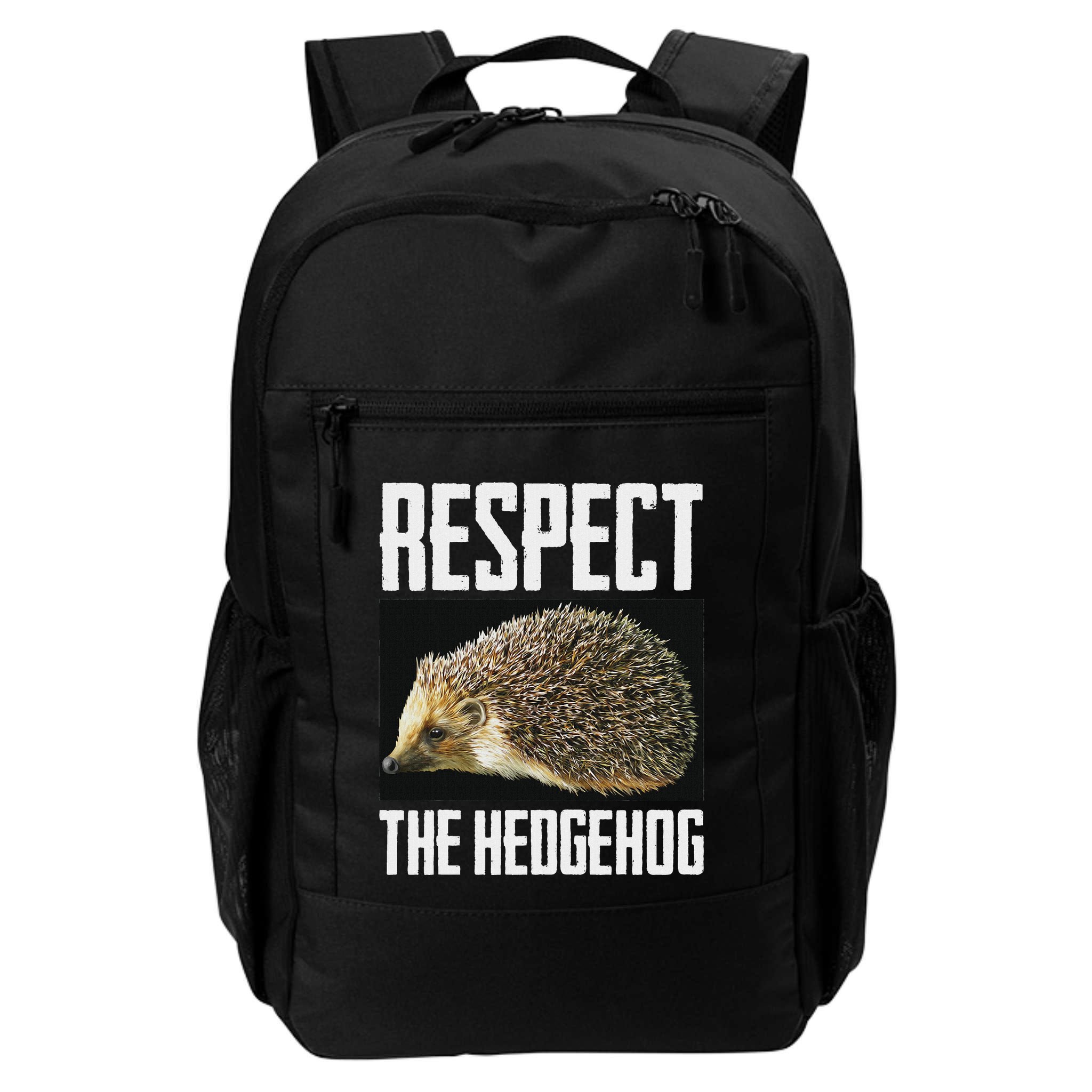 Respect The Hedgehog Cool Spiny Mammal Photo Graphic Backpack