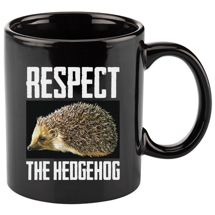 Respect The Hedgehog Cool Spiny Mammal Photo Graphic 11oz C Handle Ceramic Mug