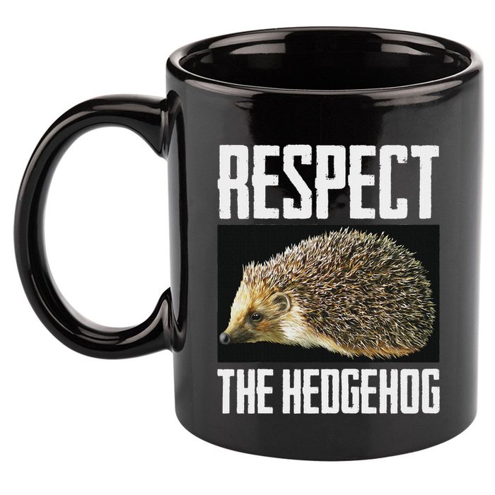 Respect The Hedgehog Cool Spiny Mammal Photo Graphic 11oz C Handle Ceramic Mug