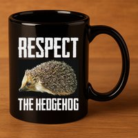 Respect The Hedgehog Cool Spiny Mammal Photo Graphic 11oz C Handle Ceramic Mug