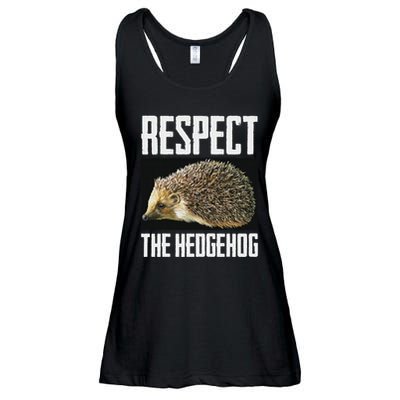 Respect The Hedgehog Cool Spiny Mammal Photo Graphic Ladies Essential Flowy Tank