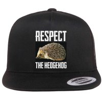 Respect The Hedgehog Cool Spiny Mammal Photo Graphic Flat Bill Trucker Hat