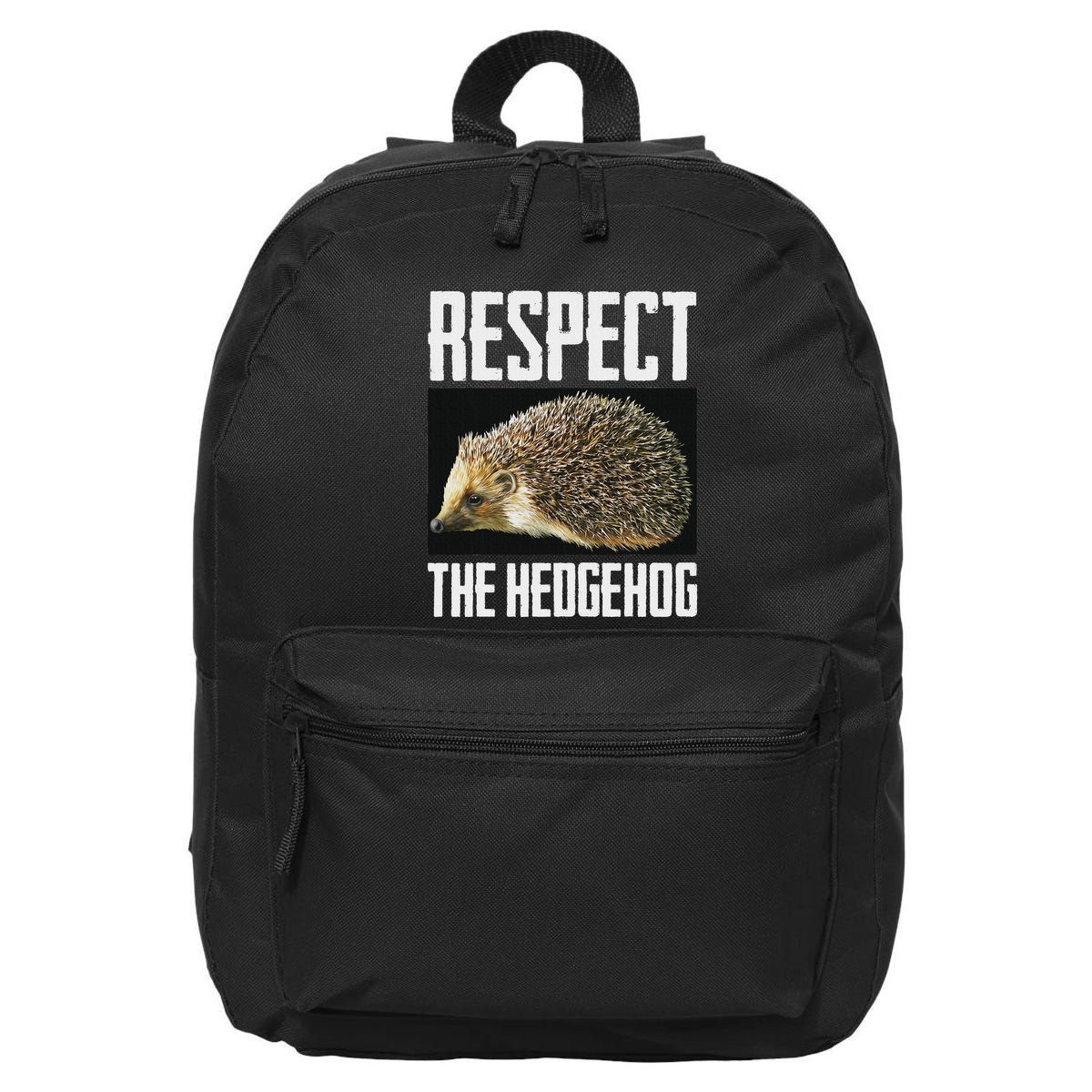 Respect The Hedgehog Cool Spiny Mammal Photo Graphic 16 in Basic Backpack