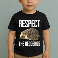 Respect The Hedgehog Cool Spiny Mammal Photo Graphic Toddler T-Shirt
