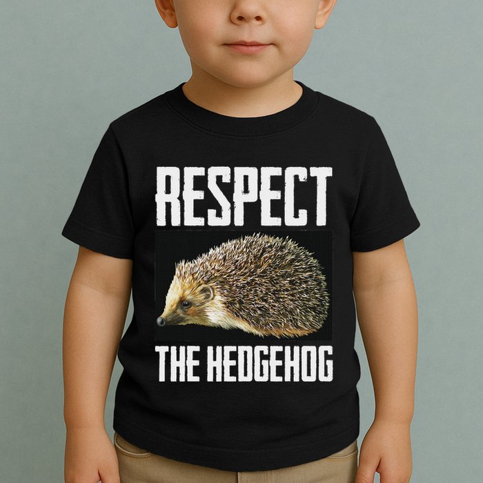 Respect The Hedgehog Cool Spiny Mammal Photo Graphic Toddler T-Shirt