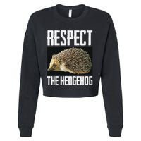 Respect The Hedgehog Cool Spiny Mammal Photo Graphic Cropped Pullover Crew