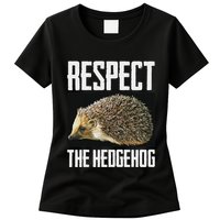 Respect The Hedgehog Cool Spiny Mammal Photo Graphic Womens T-Shirt