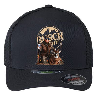 Retro Trump Hunting Deer Funny Beer Drinking Beer Hunting Flexfit Unipanel Trucker Cap