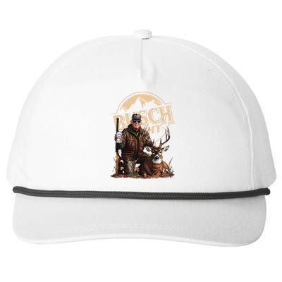 Retro Trump Hunting Deer Funny Beer Drinking Beer Hunting Snapback Five-Panel Rope Hat