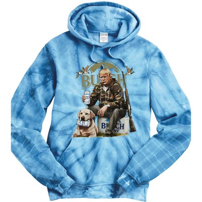 Retro Trump Hunting Deer Funny Beer Drinking Hunting On Back Tie Dye Hoodie