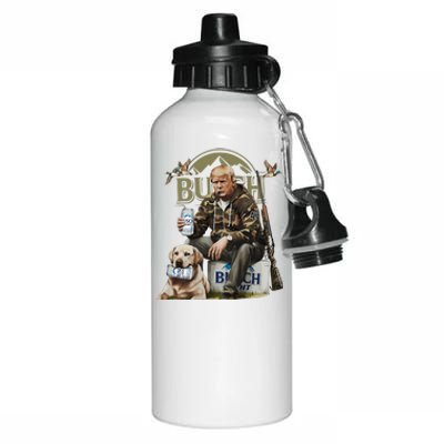 Retro Trump Hunting Deer Funny Beer Drinking Hunting On Back Aluminum Water Bottle