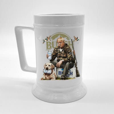 Retro Trump Hunting Deer Funny Beer Drinking Hunting On Back Beer Stein