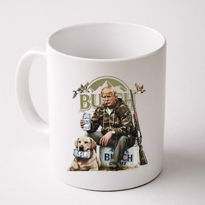 Retro Trump Hunting Deer Funny Beer Drinking Hunting On Back Coffee Mug