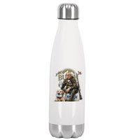 Retro Trump Hunting Deer Funny Beer Drinking Hunting On Back Stainless Steel Insulated Water Bottle