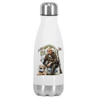 Retro Trump Hunting Deer Funny Beer Drinking Hunting On Back Stainless Steel Insulated Water Bottle