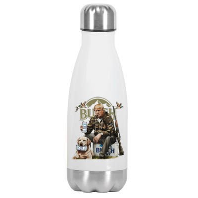 Retro Trump Hunting Deer Funny Beer Drinking Hunting On Back Stainless Steel Insulated Water Bottle