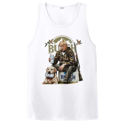 Retro Trump Hunting Deer Funny Beer Drinking Hunting On Back PosiCharge Competitor Tank